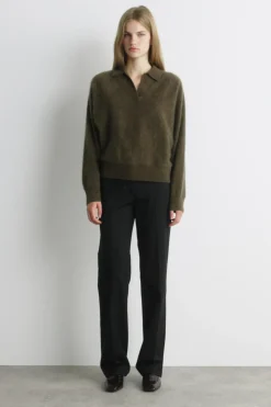 POLOPULLOVER AUS GEBÜRSTETEM KASCHMIR