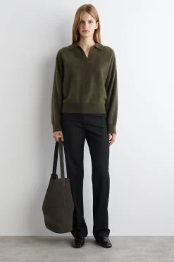POLOPULLOVER AUS GEBÜRSTETEM KASCHMIR