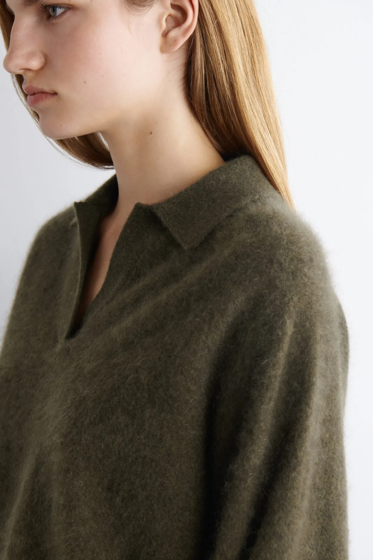 POLOPULLOVER AUS GEBÜRSTETEM KASCHMIR