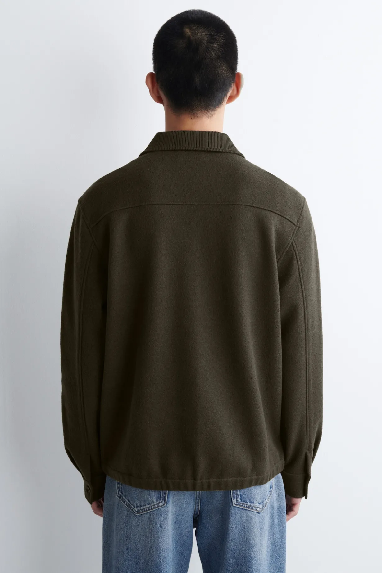 POLOPULLOVER AUS KOCHWOLLE MIT REISSVERSCHLUSS