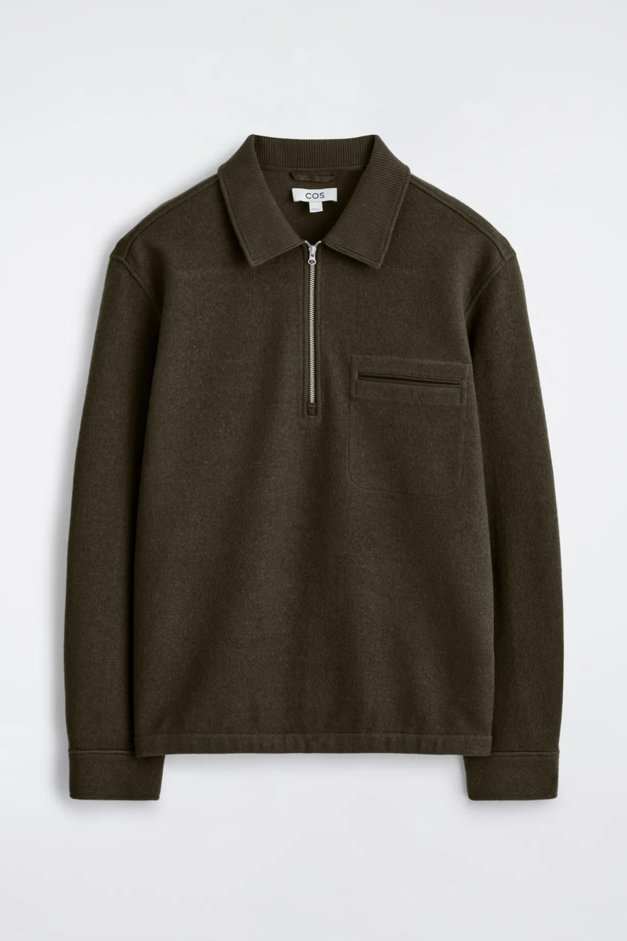 POLOPULLOVER AUS KOCHWOLLE MIT REISSVERSCHLUSS