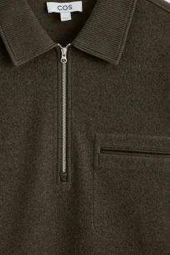 POLOPULLOVER AUS KOCHWOLLE MIT REISSVERSCHLUSS