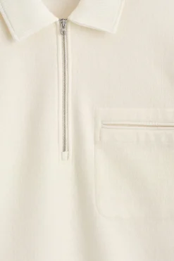 POLOPULLOVER AUS KOCHWOLLE MIT REISSVERSCHLUSS
