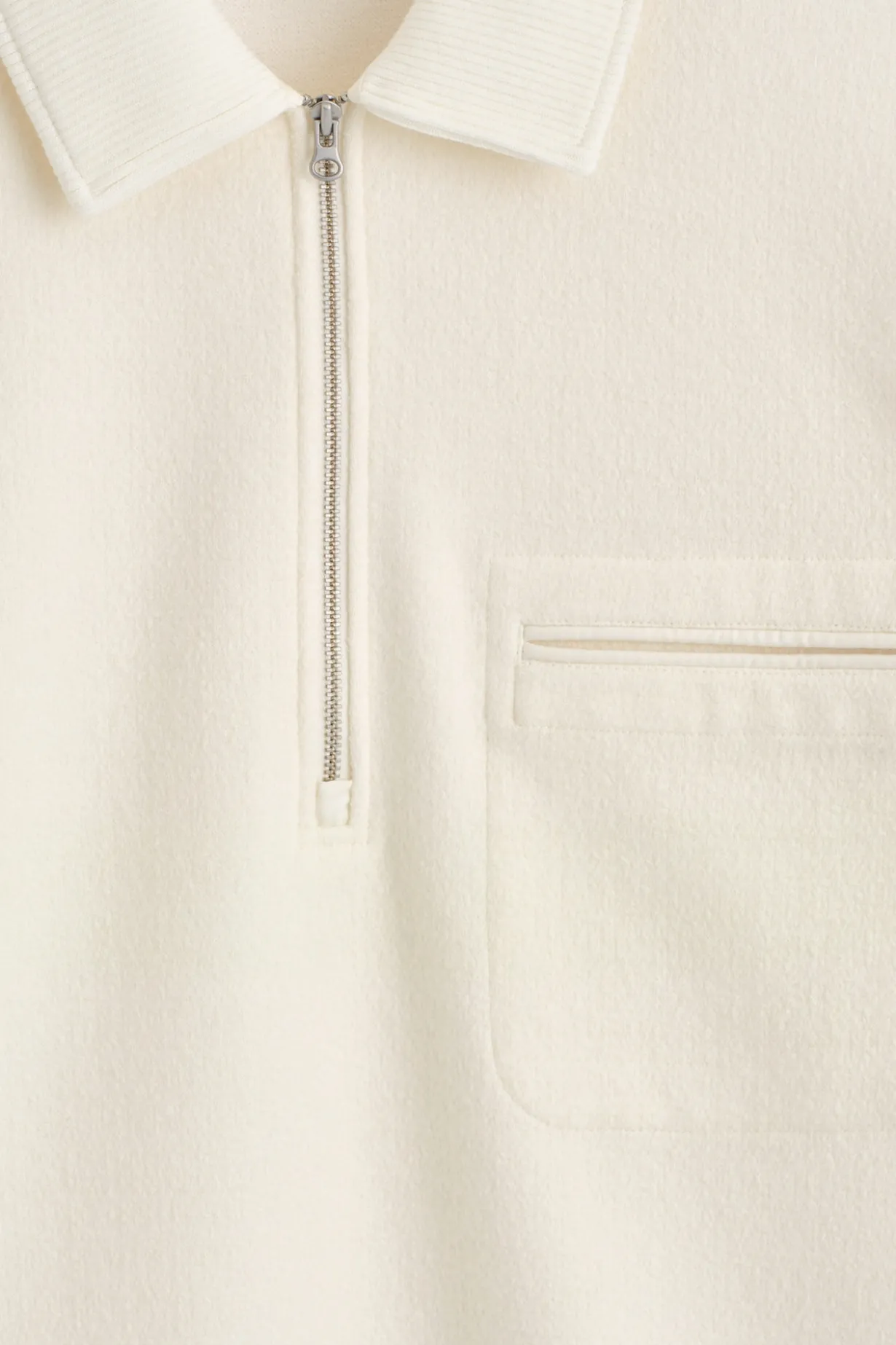 POLOPULLOVER AUS KOCHWOLLE MIT REISSVERSCHLUSS