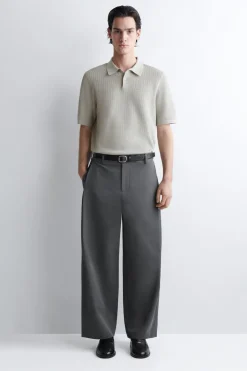 POLOSHIRT AUS BAUMWOLLE IN WAFFELOPTIK