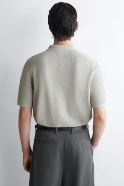POLOSHIRT AUS BAUMWOLLE IN WAFFELOPTIK
