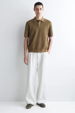 POLOSHIRT AUS BAUMWOLLE IN WAFFELOPTIK