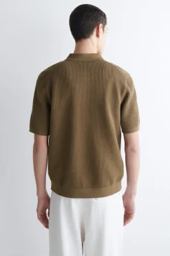 POLOSHIRT AUS BAUMWOLLE IN WAFFELOPTIK
