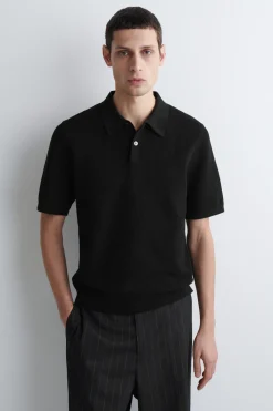 POLOSHIRT AUS BAUMWOLLE IN WAFFELOPTIK