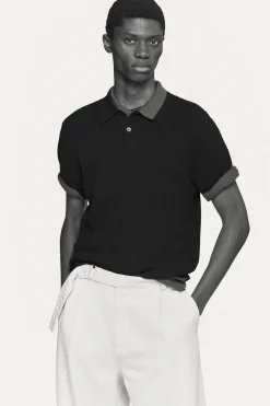 POLOSHIRT AUS BAUMWOLLE IN WAFFELOPTIK