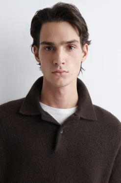 POLOSHIRT AUS GEBÜRSTETER WOLLE