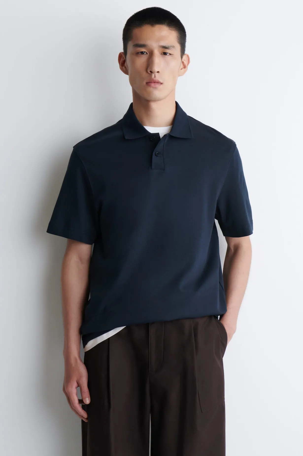 POLOSHIRT AUS INTERLOCK-BAUMWOLLE