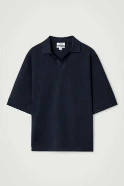 POLOSHIRT AUS JERSEY MIT OFFENEM KRAGEN