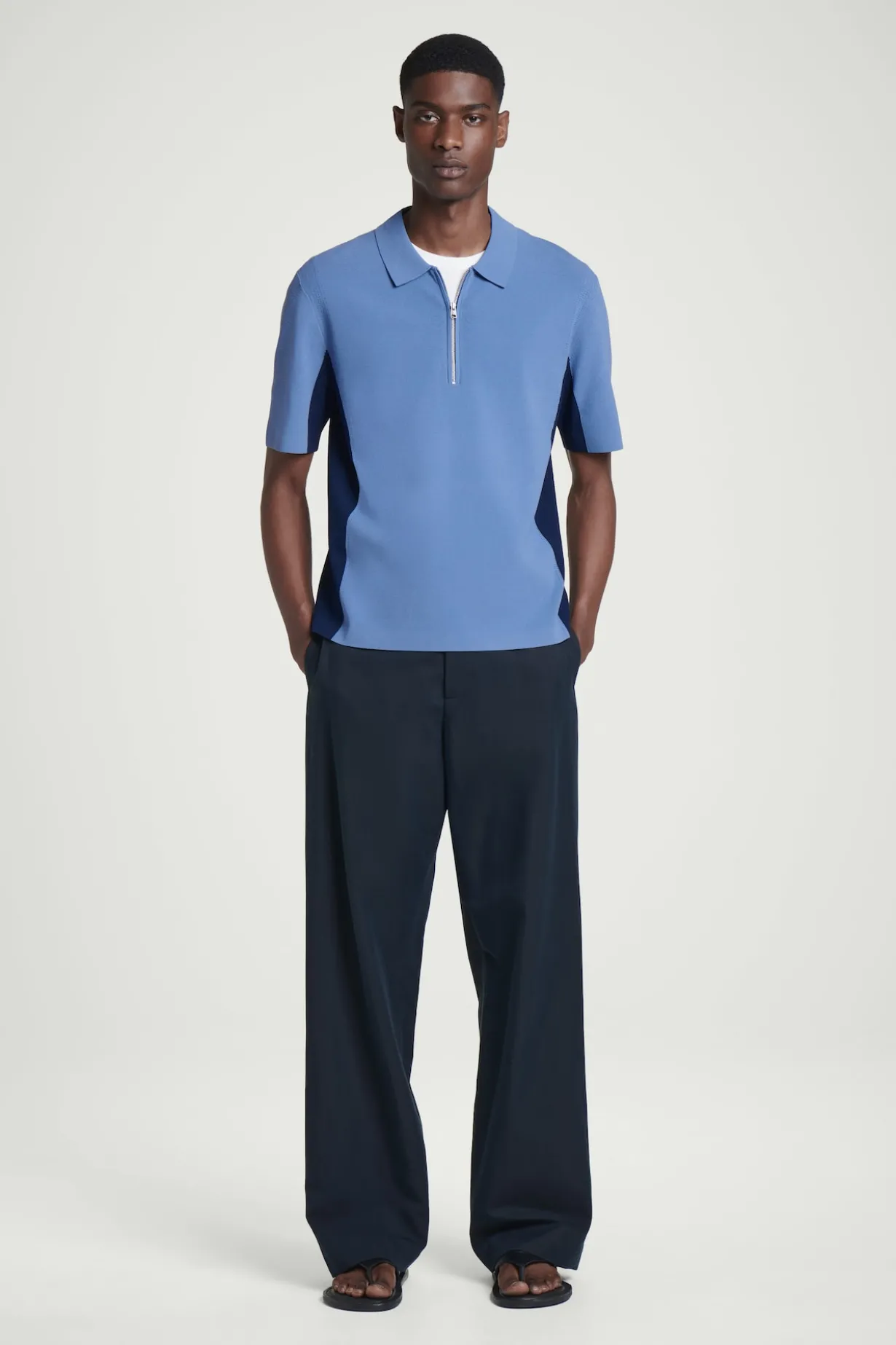 POLOSHIRT MIT REISSVERSCHLUSS UND MESH-EINSATZ