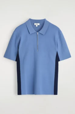 POLOSHIRT MIT REISSVERSCHLUSS UND MESH-EINSATZ