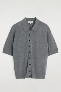 POLOSTRICKJACKE AUS MERINOWOLL-MIX
