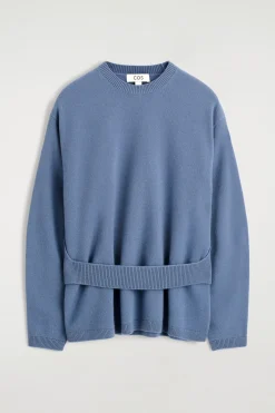 PULLOVER AUS MERINOWOLLE MIT GÜRTELDETAIL