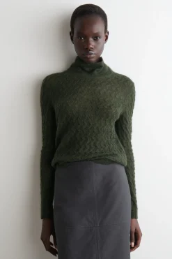 PULLOVER AUS MOHAIR MIT POINTELLE-MUSTER