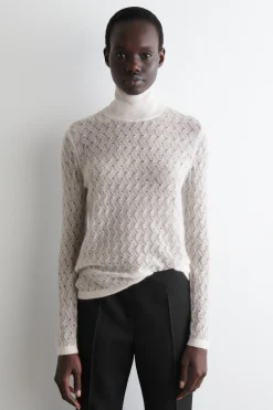 PULLOVER AUS MOHAIR MIT POINTELLE-MUSTER