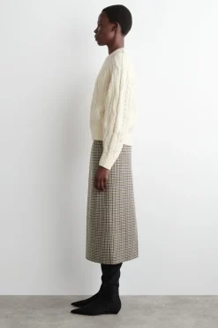 PULLOVER AUS WOLL-KASCHMIR-MIX MIT ZOPFMUSTER