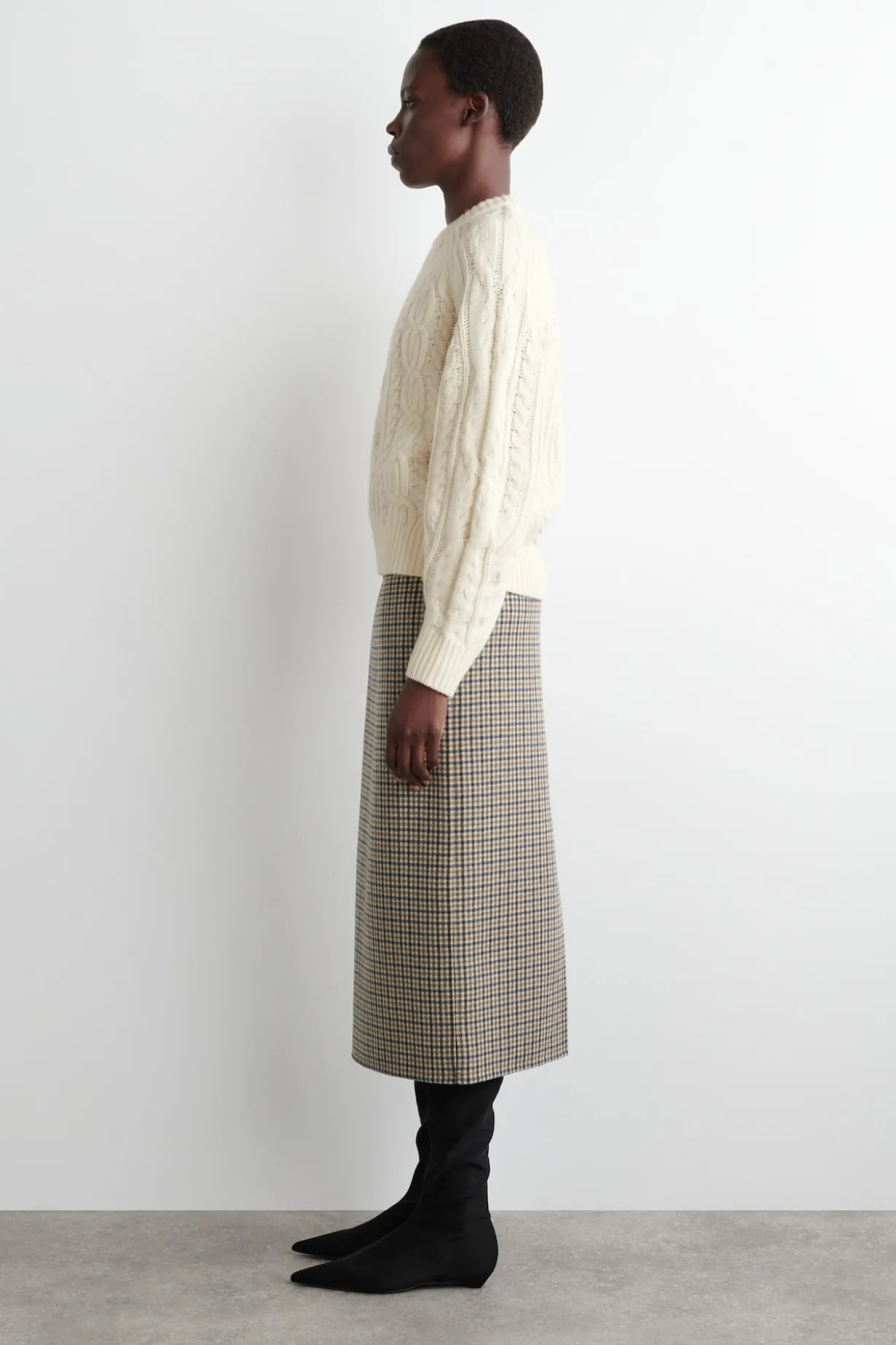 PULLOVER AUS WOLL-KASCHMIR-MIX MIT ZOPFMUSTER