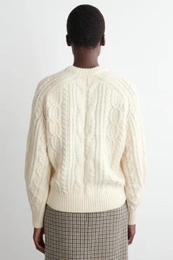 PULLOVER AUS WOLL-KASCHMIR-MIX MIT ZOPFMUSTER