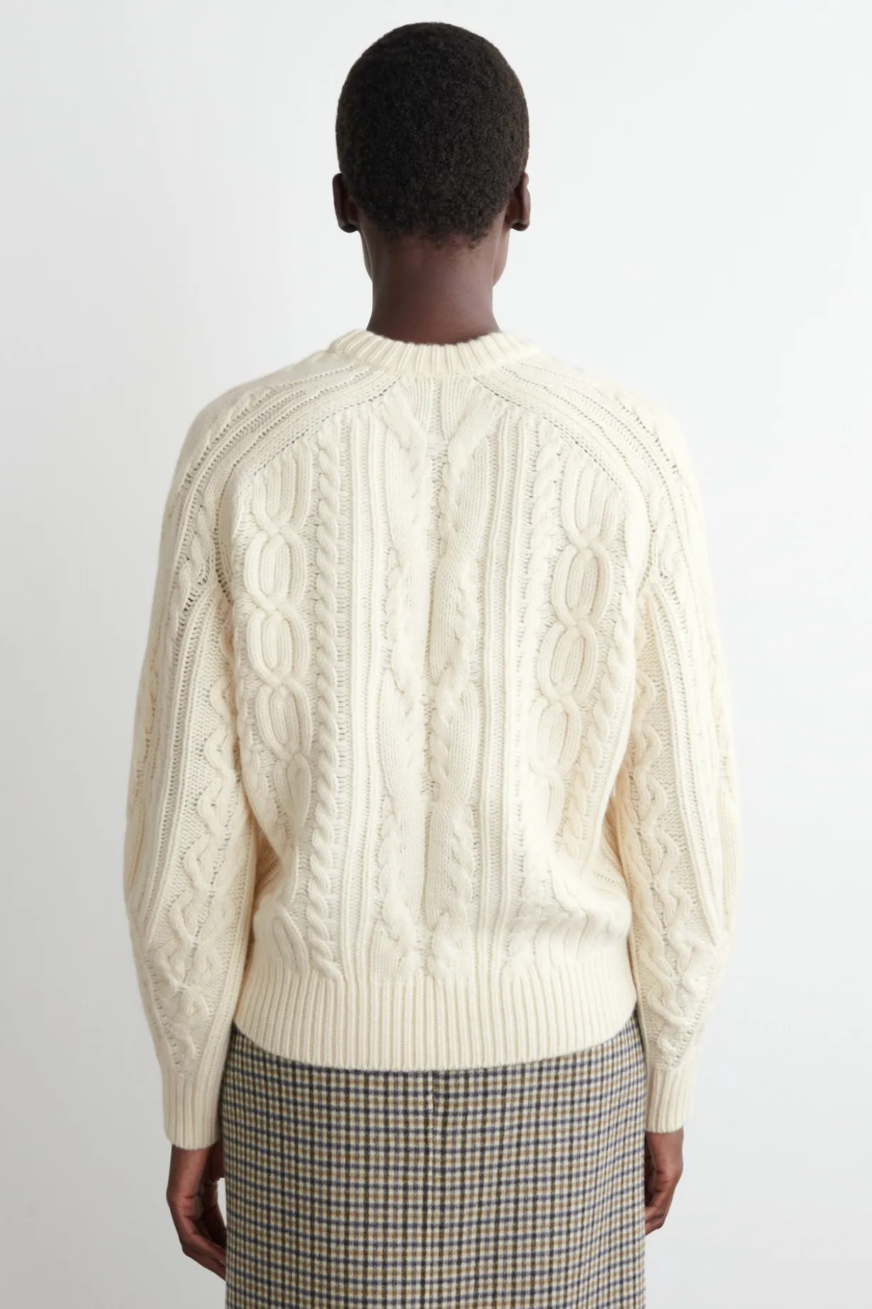 PULLOVER AUS WOLL-KASCHMIR-MIX MIT ZOPFMUSTER