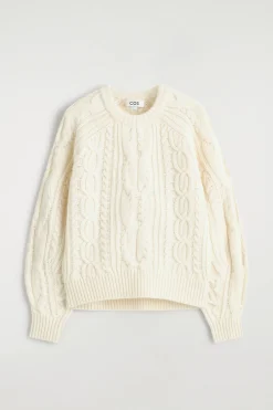 PULLOVER AUS WOLL-KASCHMIR-MIX MIT ZOPFMUSTER
