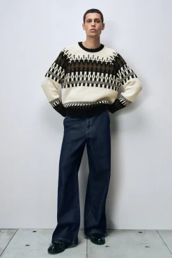 PULLOVER AUS WOLL-KASCHMIR-MIX MIT FAIR-ISLE-MOTIV