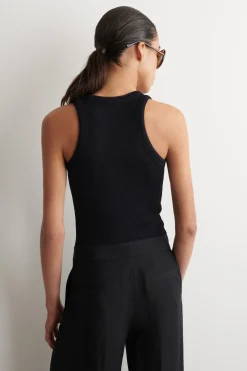 RIPPSTRICK-TANKTOP MIT HENLEY-AUSSCHNITT