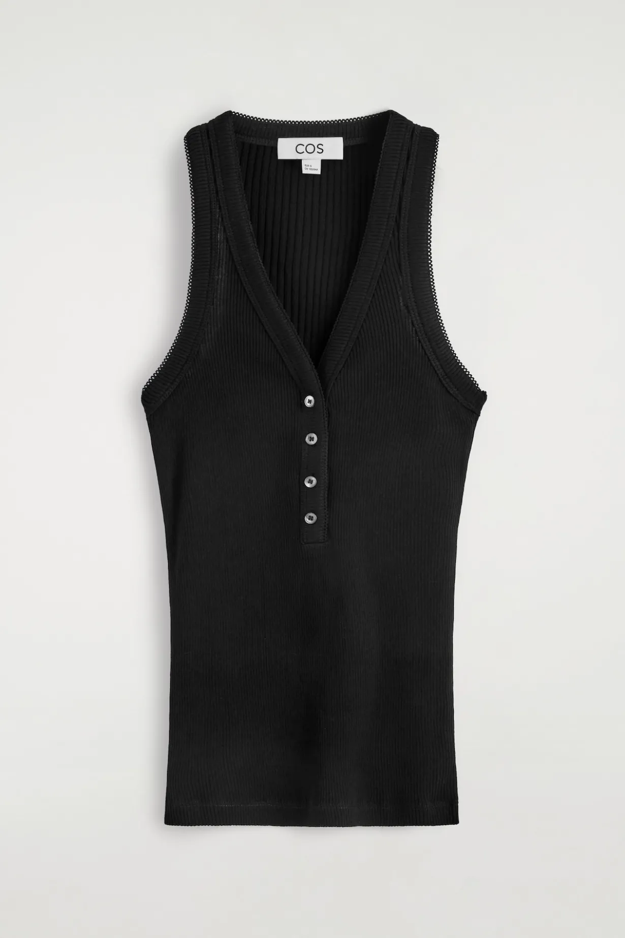 RIPPSTRICK-TANKTOP MIT HENLEY-AUSSCHNITT