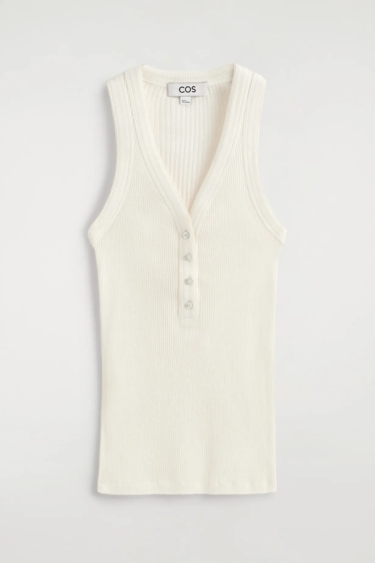 RIPPSTRICK-TANKTOP MIT HENLEY-AUSSCHNITT