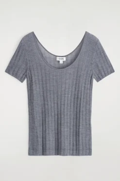RIPPSTRICK-T-SHIRT AUS SEIDE