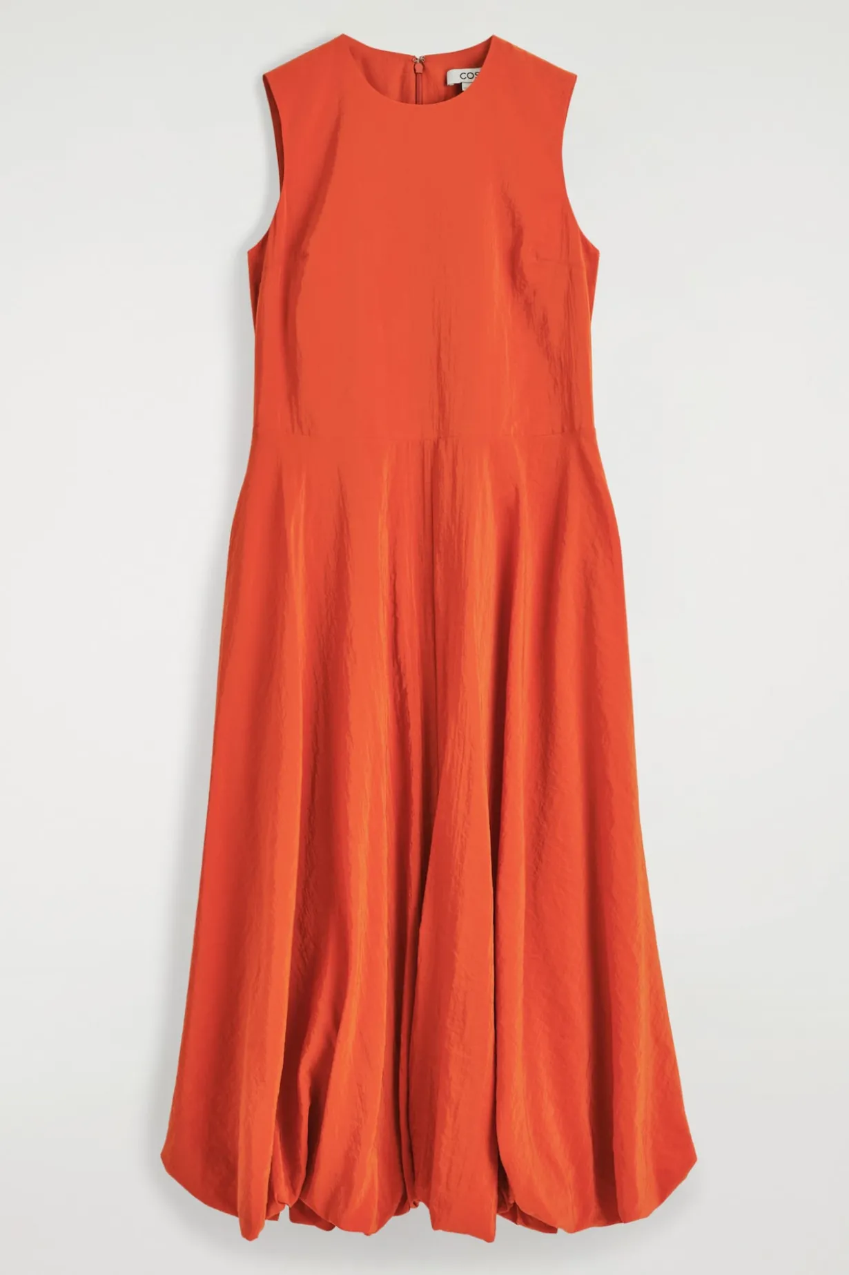 ÄRMELLOSES MIDIKLEID MIT BUBBLE-SAUM