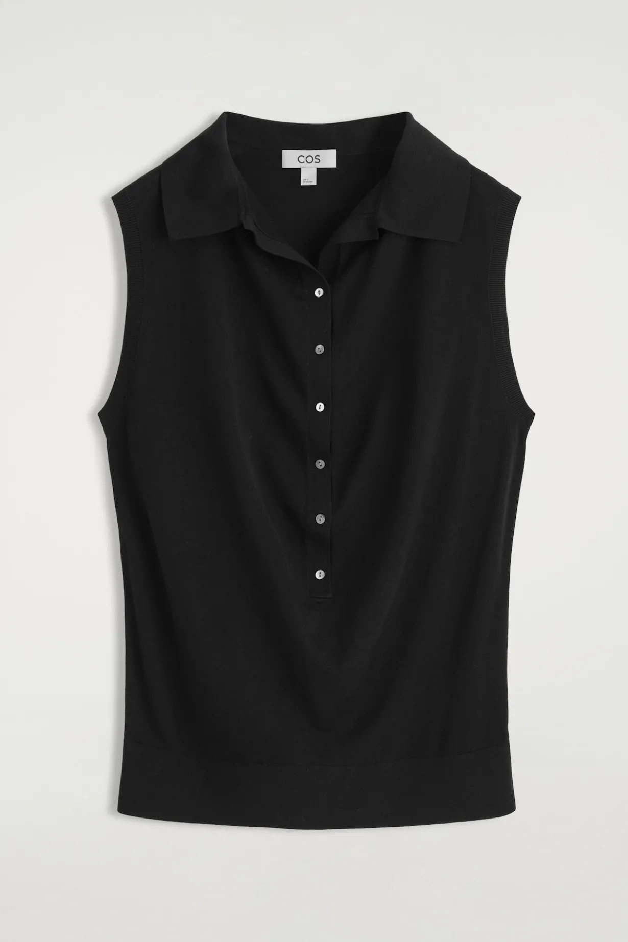 ÄRMELLOSES POLOSHIRT AUS SEIDEN-BAUMWOLL-MIX