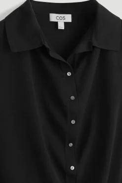 ÄRMELLOSES POLOSHIRT AUS SEIDEN-BAUMWOLL-MIX
