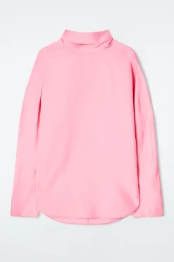 RUND GESCHNITTENE BLUSE MIT BÄNDERN