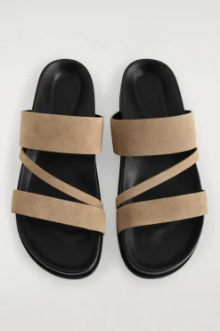 SANDALEN AUS VELOURSLEDER MIT MEHREREN RIEMEN