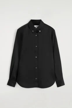 SATINHEMD MIT BUTTON-DOWN-KRAGEN