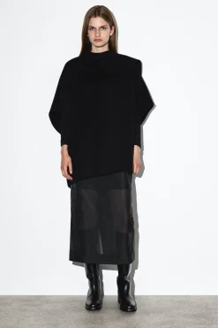 SCHAL-CAPE AUS DOUBLEFACE-WOLLE