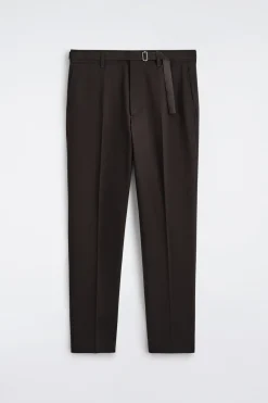 SCHMAL GESCHNITTENE HOSE AUS WOLL-MIX MIT GÜRTEL