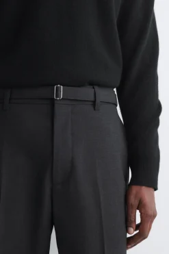 SCHMAL GESCHNITTENE HOSE AUS WOLL-MIX MIT GÜRTEL