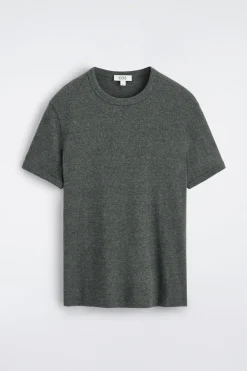 SCHMAL GESCHNITTENES GERIPPTES BAUMWOLL-T-SHIRT