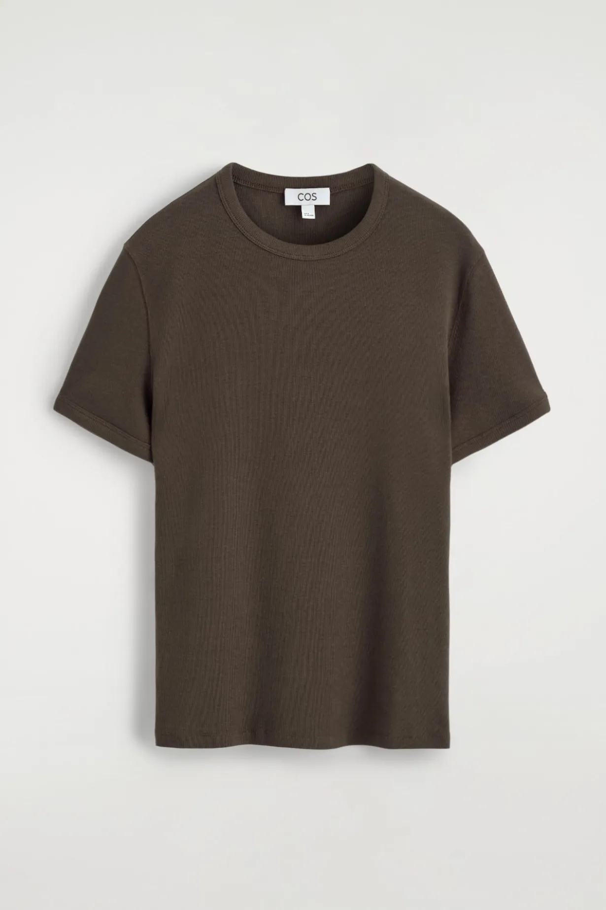 SCHMAL GESCHNITTENES GERIPPTES BAUMWOLL-T-SHIRT