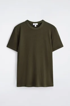 SCHMAL GESCHNITTENES GERIPPTES BAUMWOLL-T-SHIRT