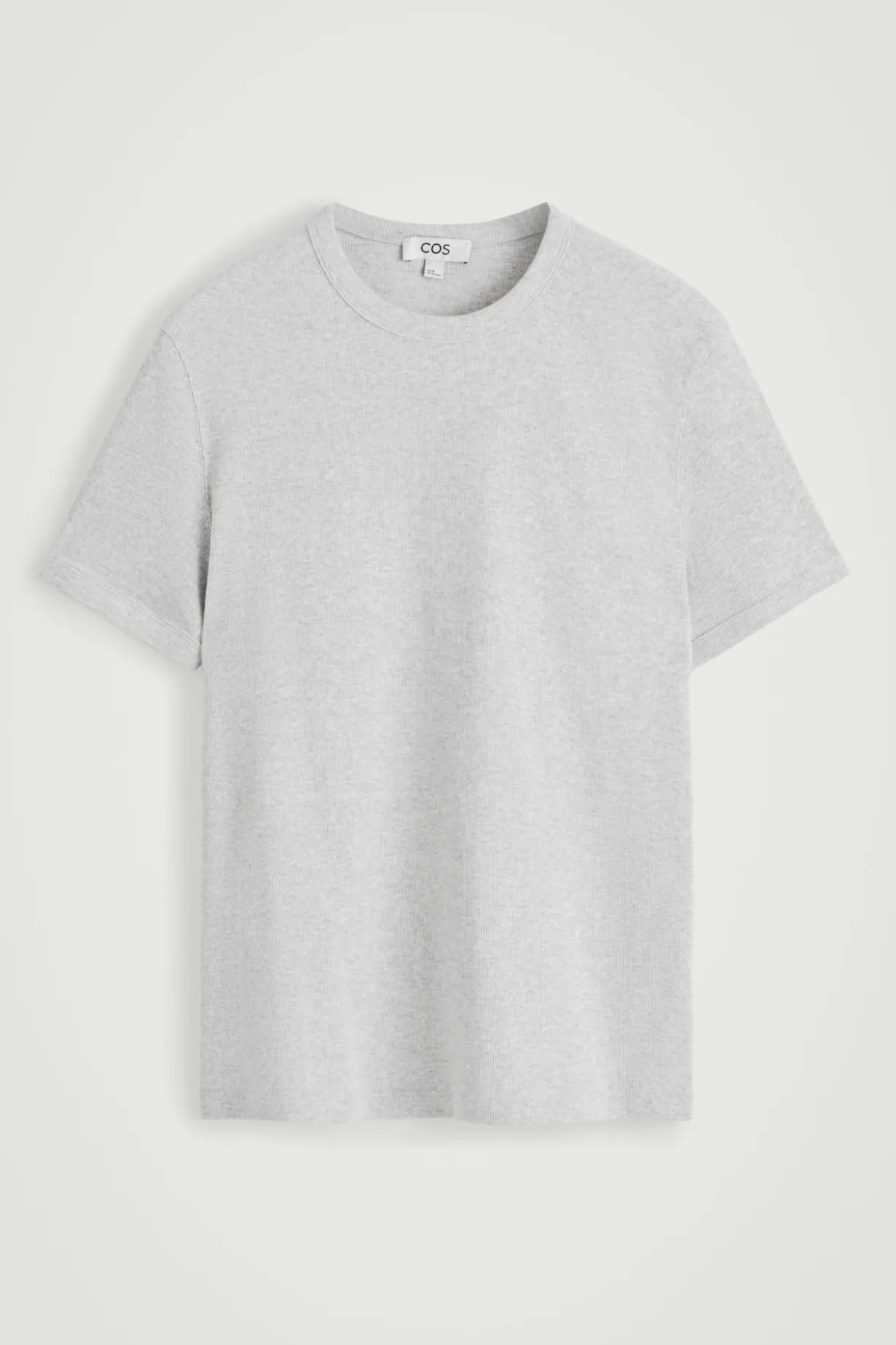 SCHMAL GESCHNITTENES GERIPPTES BAUMWOLL-T-SHIRT