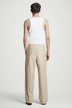 SCHMAL ZULAUFENDE HOSE AUS BAUMWOLLE MIT UMSCHLAG