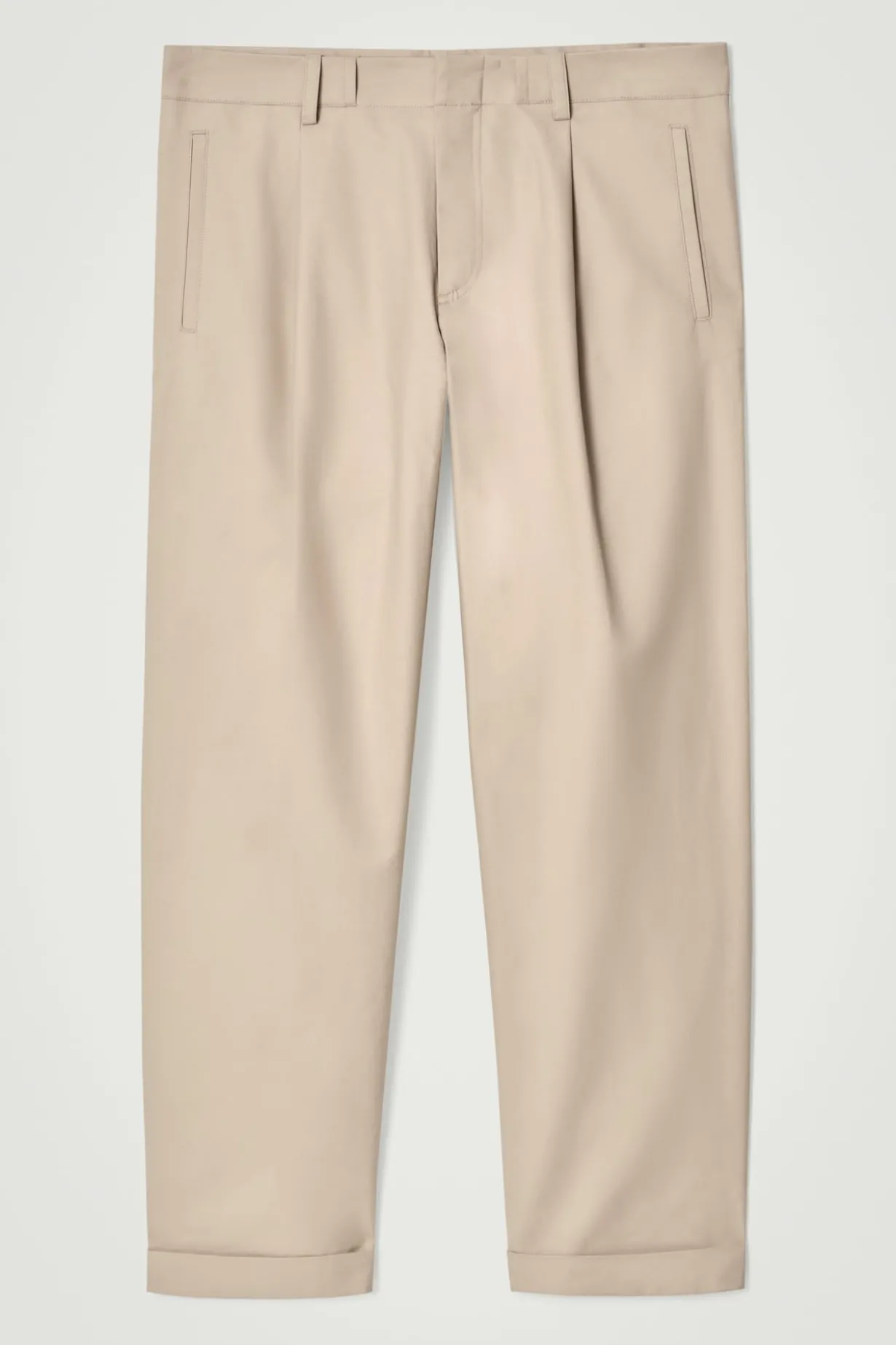 SCHMAL ZULAUFENDE HOSE AUS BAUMWOLLE MIT UMSCHLAG