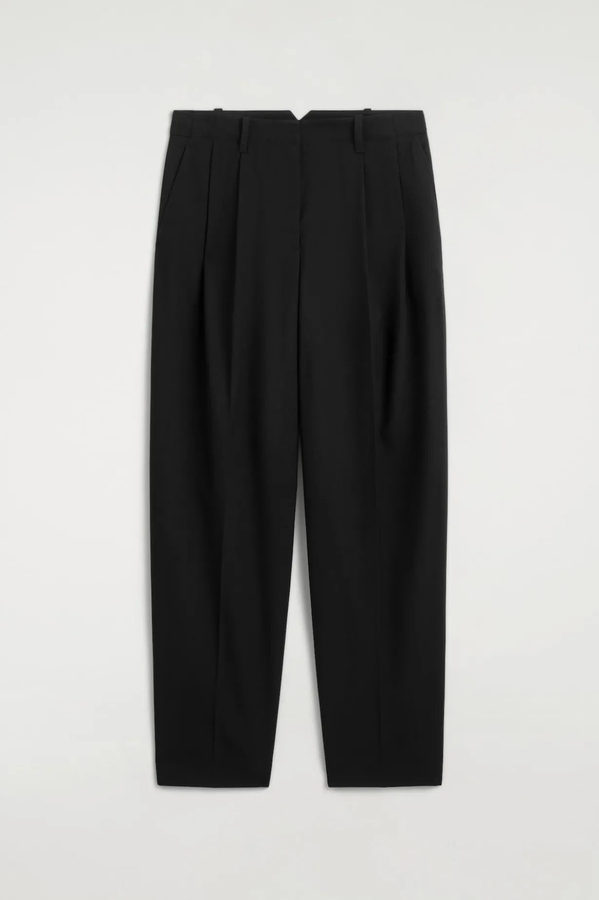 SCHMAL ZULAUFENDE HOSE AUS WOLL-MIX MIT FALTEN