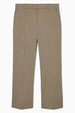 SCHMALE KARIERTE HOSE MIT AUSGESTELLTEM BEIN